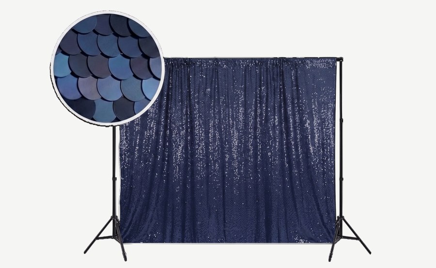 Navy blue sequin backdrop