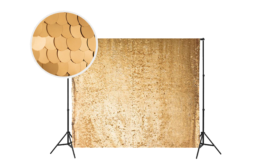 gold sequin photo booth backdrop rental