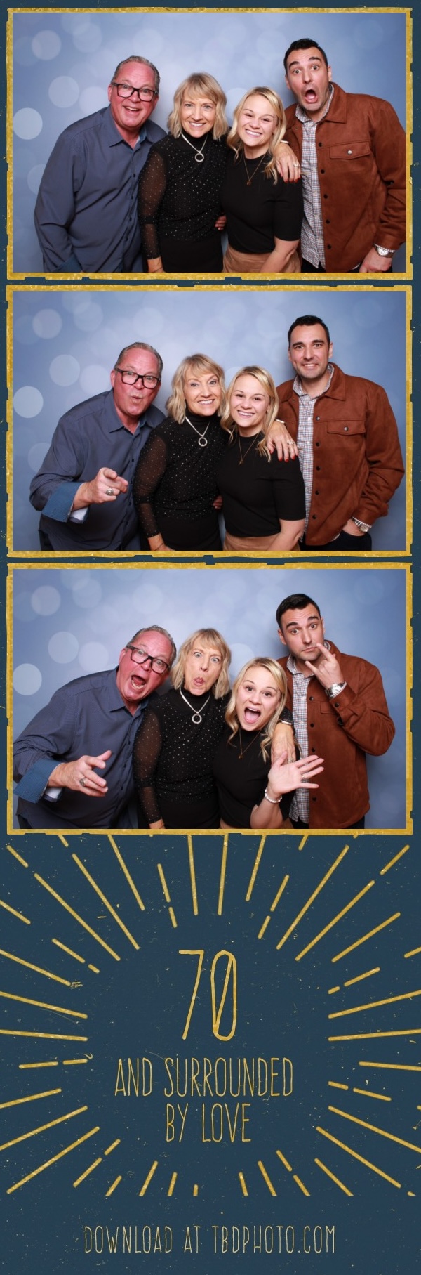 Birthday celebration photo booth print strip