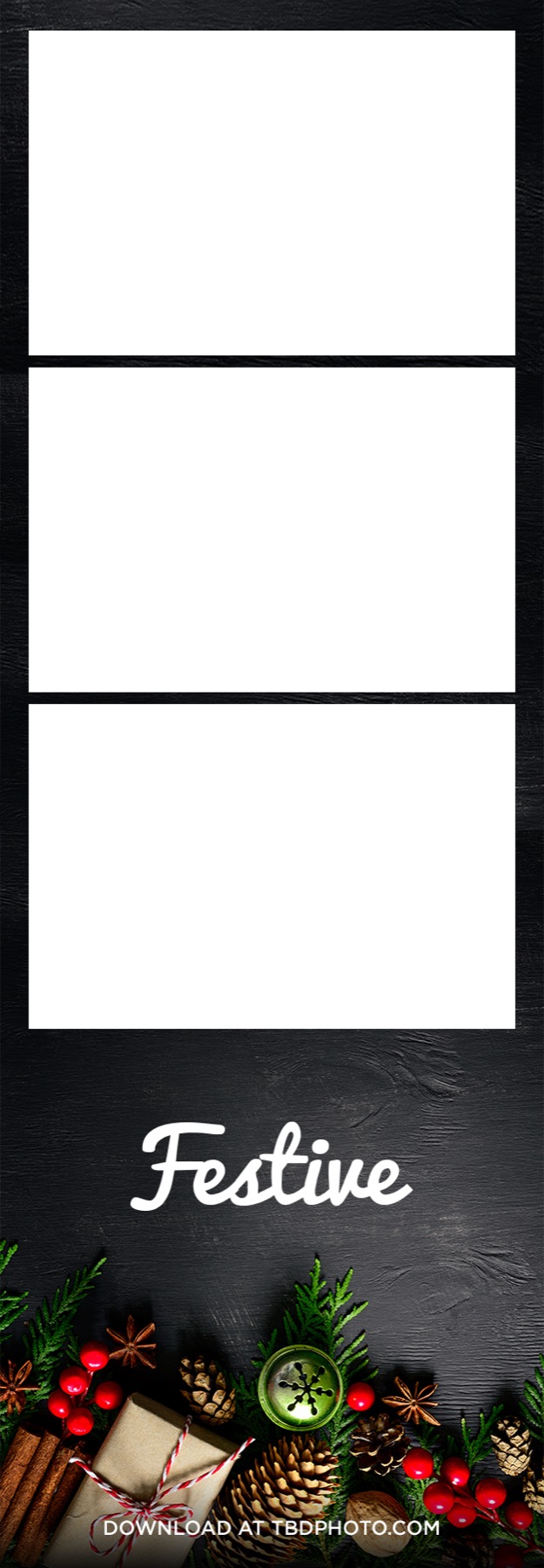 Festive photo strip template