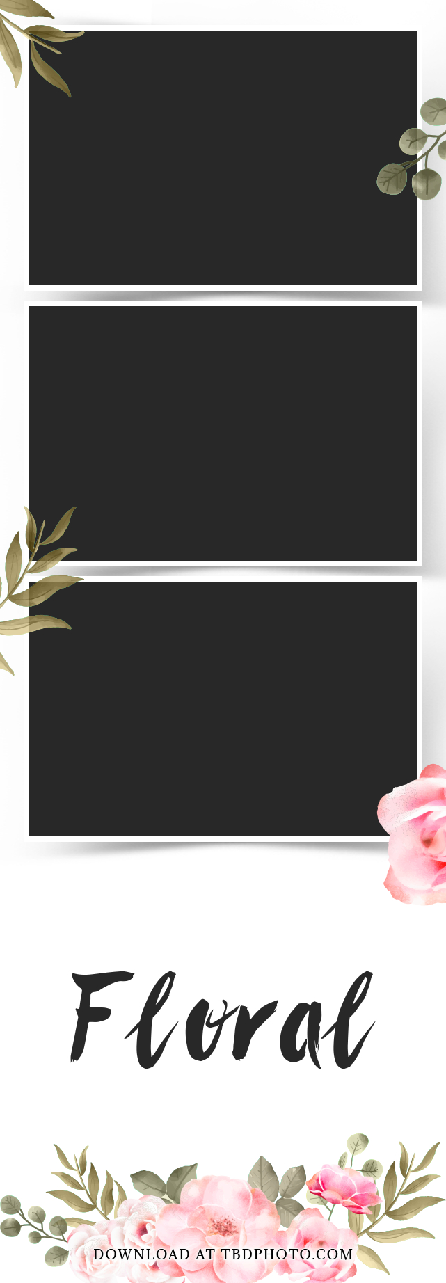 Floral photo strip template