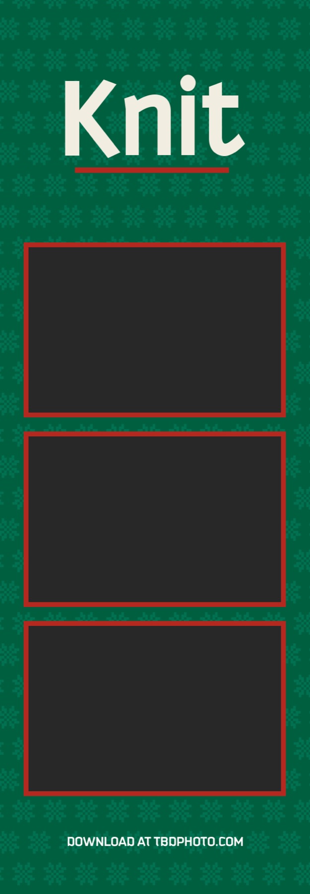 Knit photo strip template