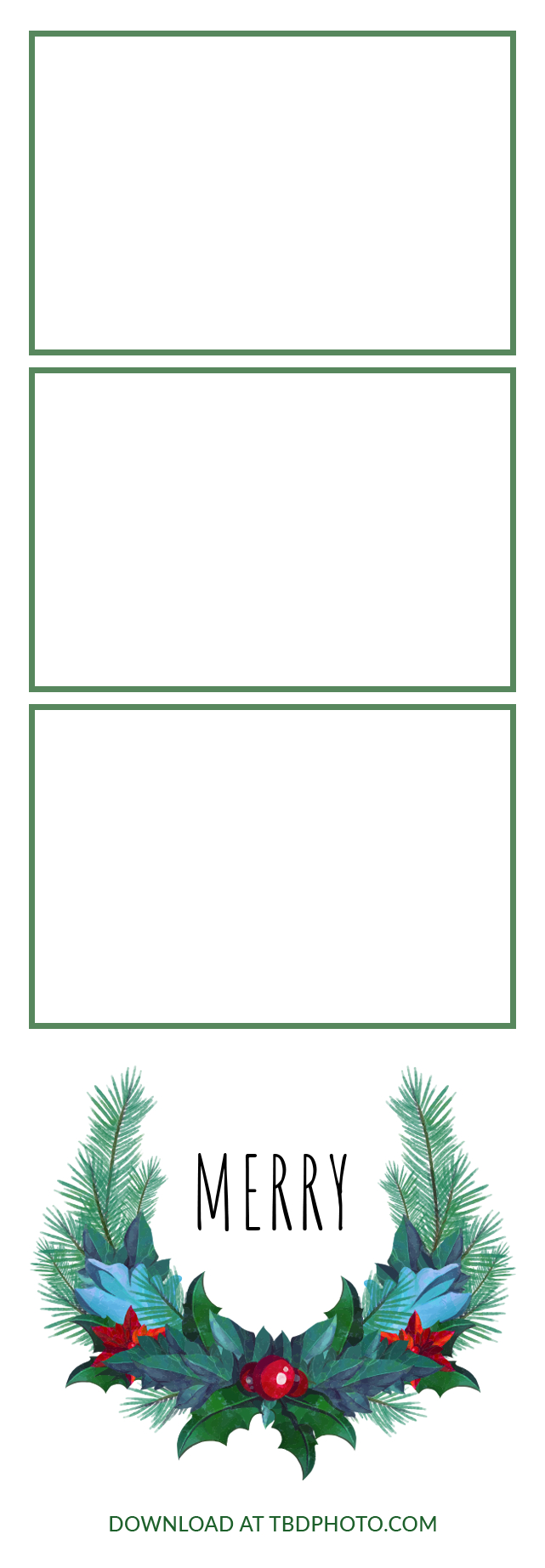 Merry photo strip template