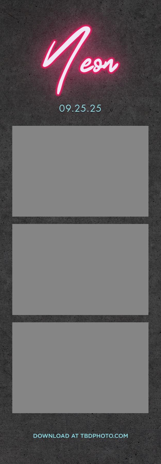 Neon photo strip template