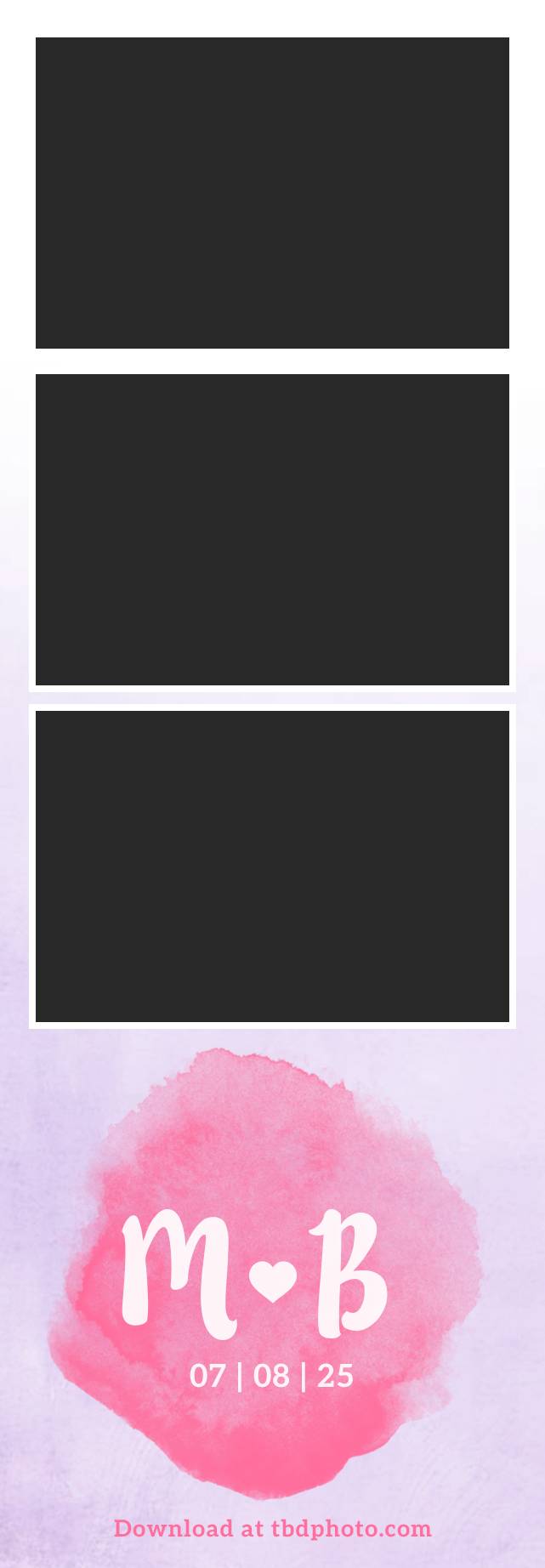 Watercolor photo strip template